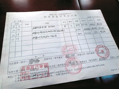 宜阳县村务财务开支情况需要村监察组审核